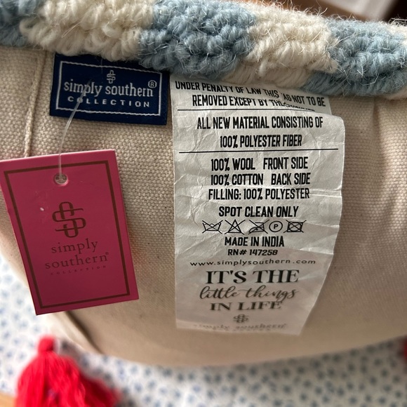 Simply Southern needlepoint anchor pillow with tassels – NWT - Picture 6 of 7